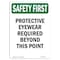 Signmission OSHA Sign, Protective Eyewear Required Beyond This Point, 5in X 3.5in Decal, 5" W, 3.5" H, Landscape OS-SF-D-35-L-10703 - alternate 1
